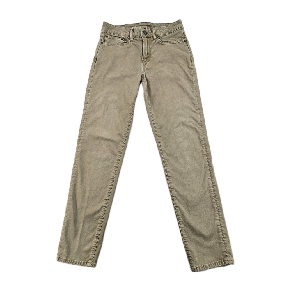American Eagle Athletic Fit Flex Men 28x32 Khaki Tan Stretch Distressed Recycled